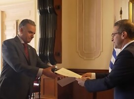 Foto: Captura de pantalla de Telenoche El Embajador de Israel presentó credenciales al Presidente Orsi