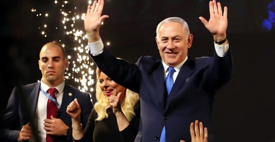 Netanyahu festejando el martes de noche (Foto: Likud)