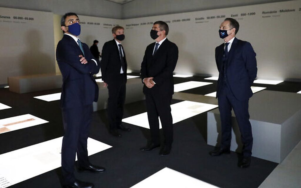 Los tres ministros en el Museo del Holocausto en Berlín (Foto: Michelle Tantussi, Pool, via AP)